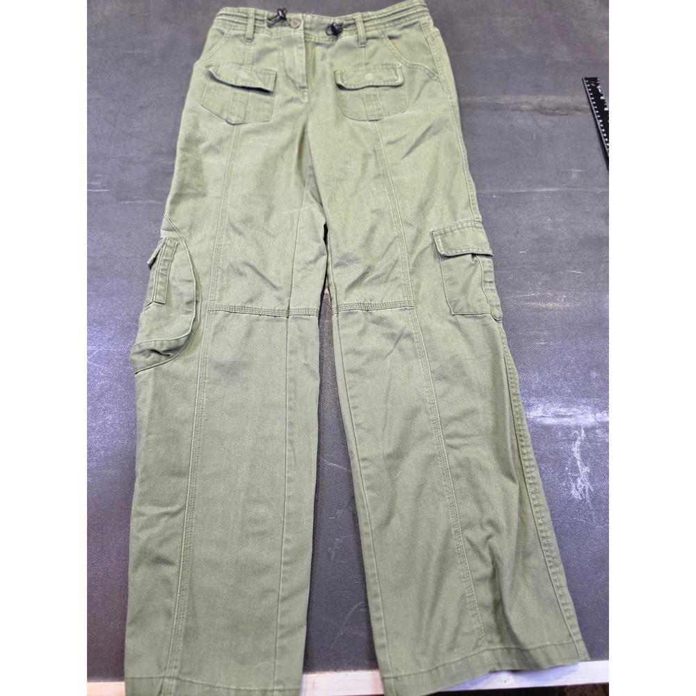 J. Galt Brandy Melville Olive Green Cargo Pants Straight Leg Drawstring Waist